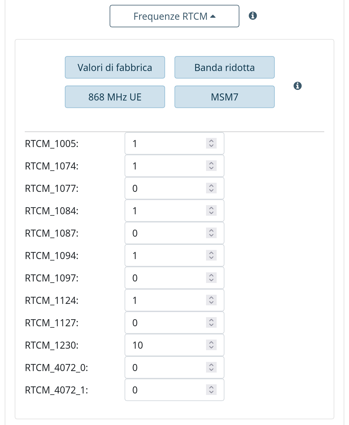 Frequenze RTCM