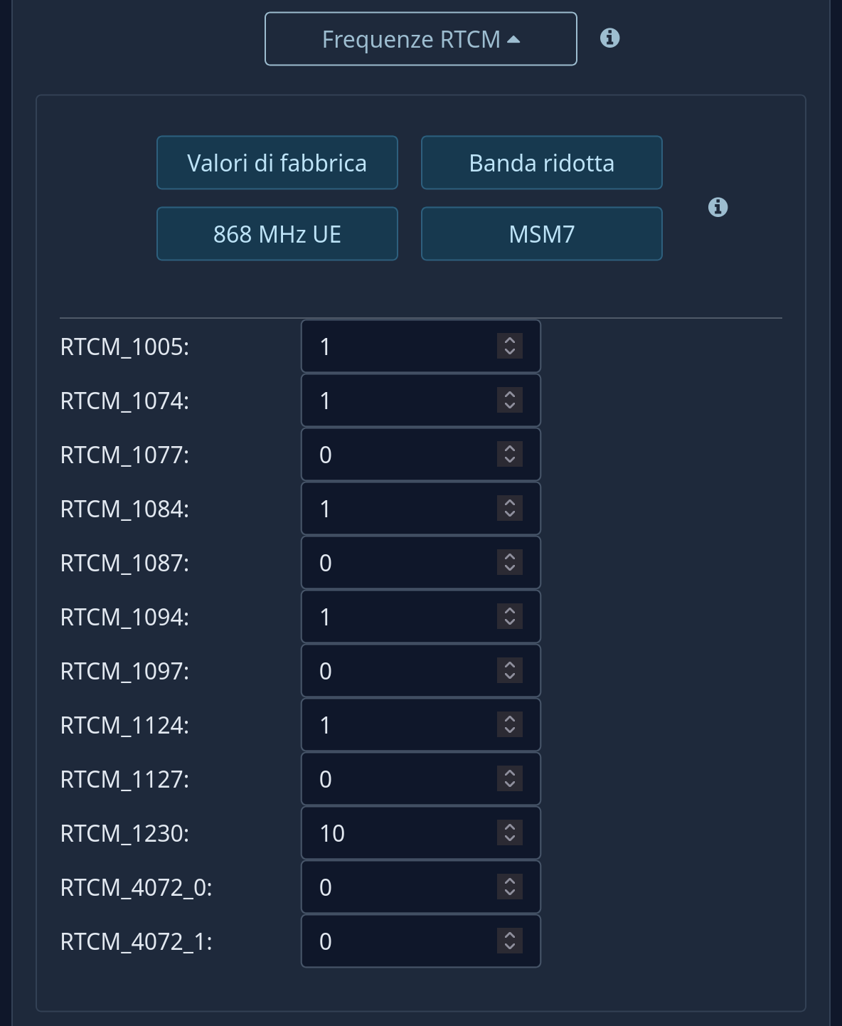 Frequenze RTCM