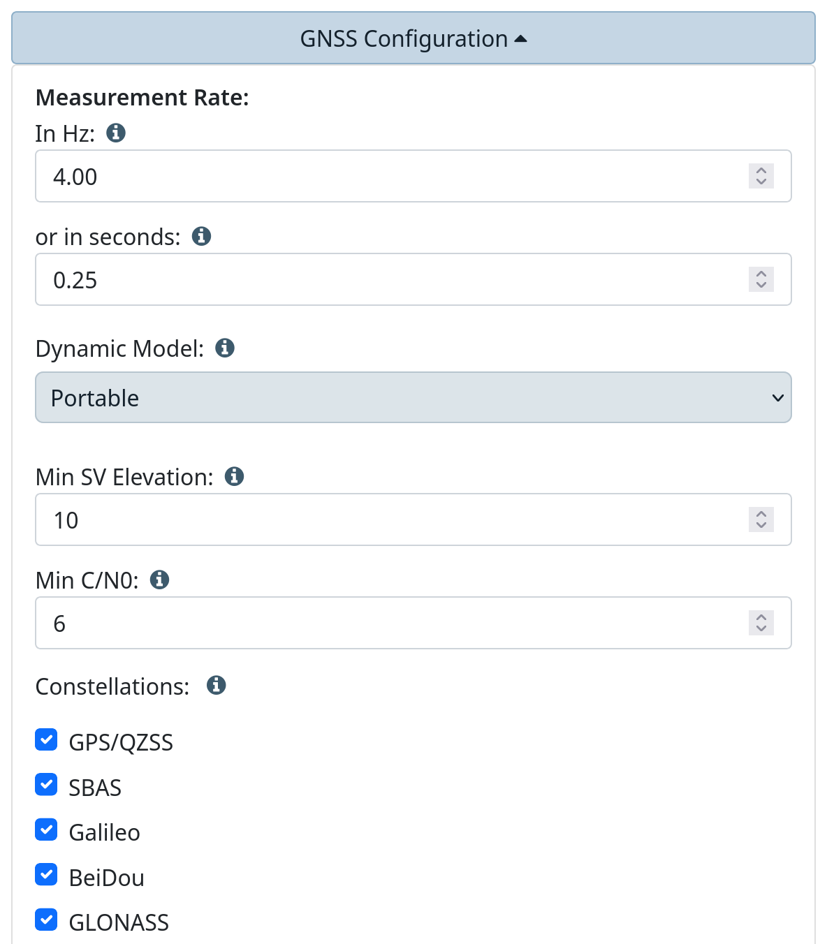 GNSS Configuration