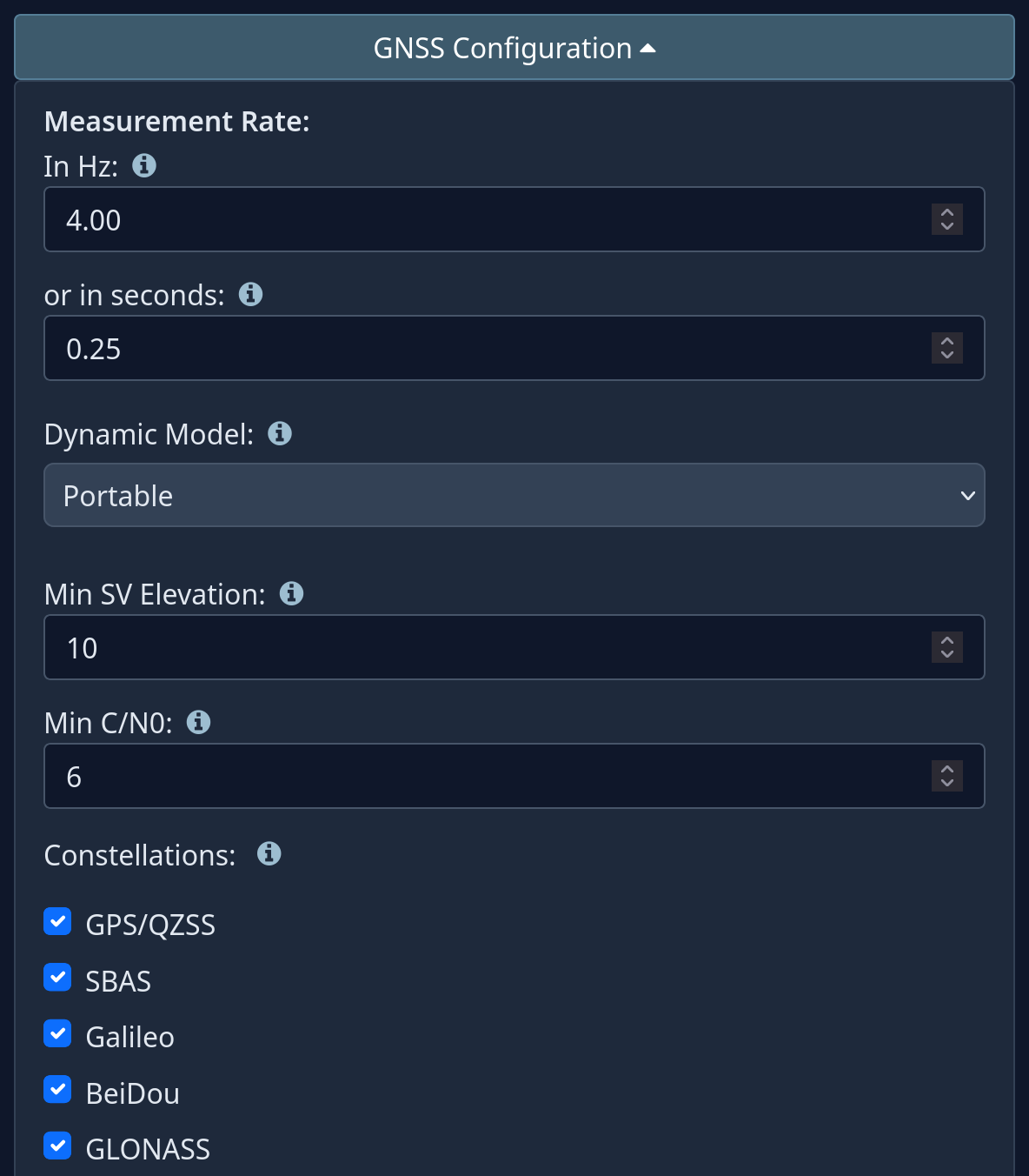 GNSS Configuration