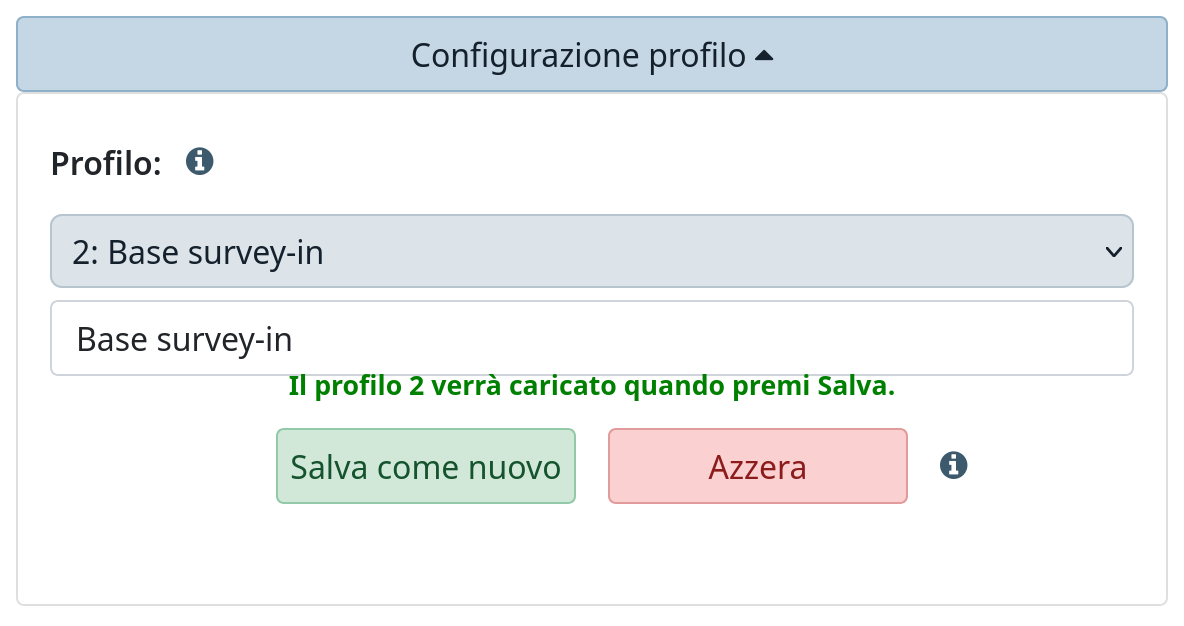 Profilo scelto, non ancora in uso