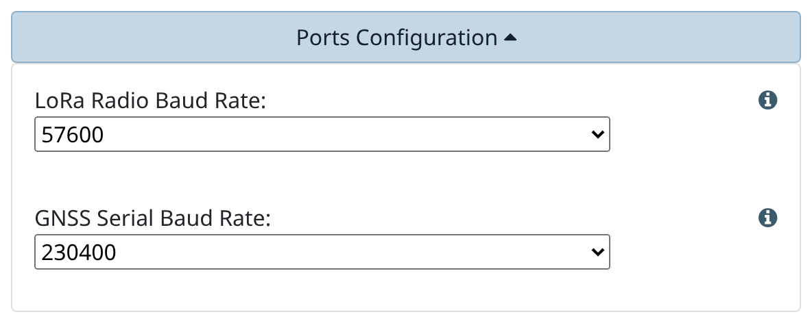 Ports section