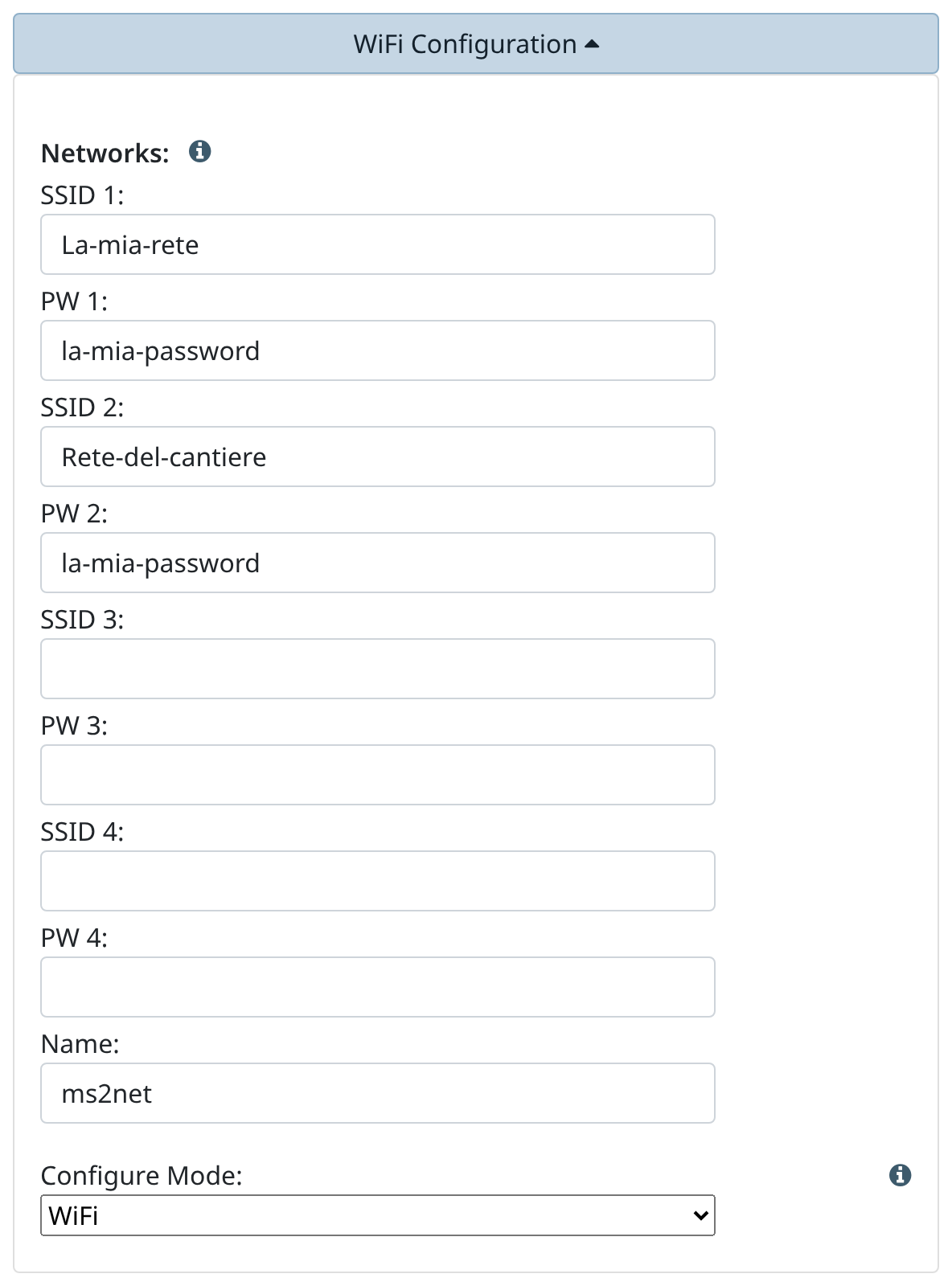 WiFi section